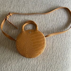 Faux crocodile round purse